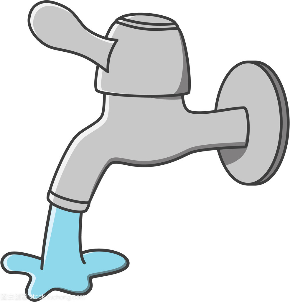 水龙头水矢量卡通插画